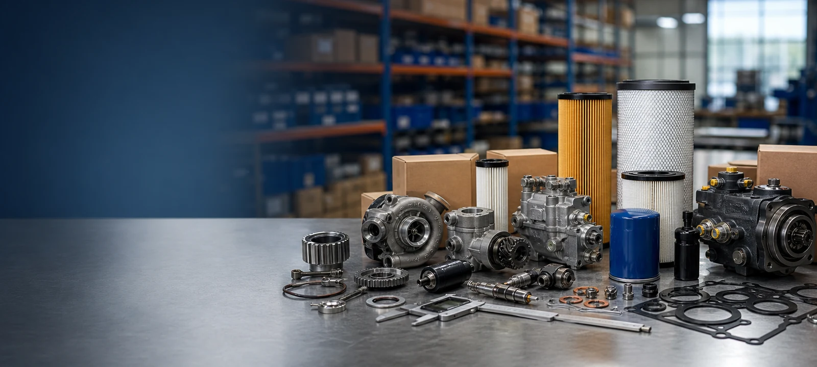 B2B machinery parts catalog warehouse